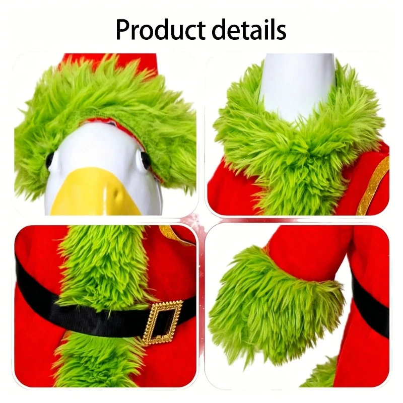  Character waterfowl Outfit With Santa Hat And Faux Leather Belt For Holiday Display