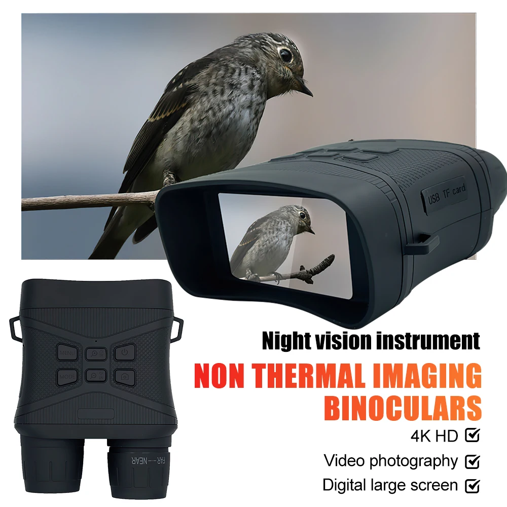 

4K HD Binoculars Infrared Night Vision 5X Digital Zoom Hunting Telescope 42MP Photo Video Record Binoculars Day Night Dual Use