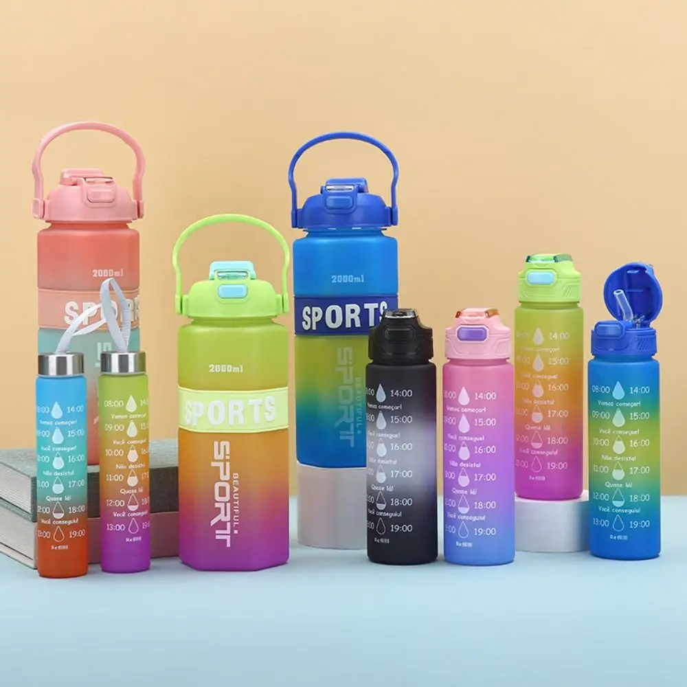 

Three Piece Set Sports Water Bottle Set Hexagon Frosted Leak Proof Colorful Cup Portable Large Capacity Fitness Sports Kettle