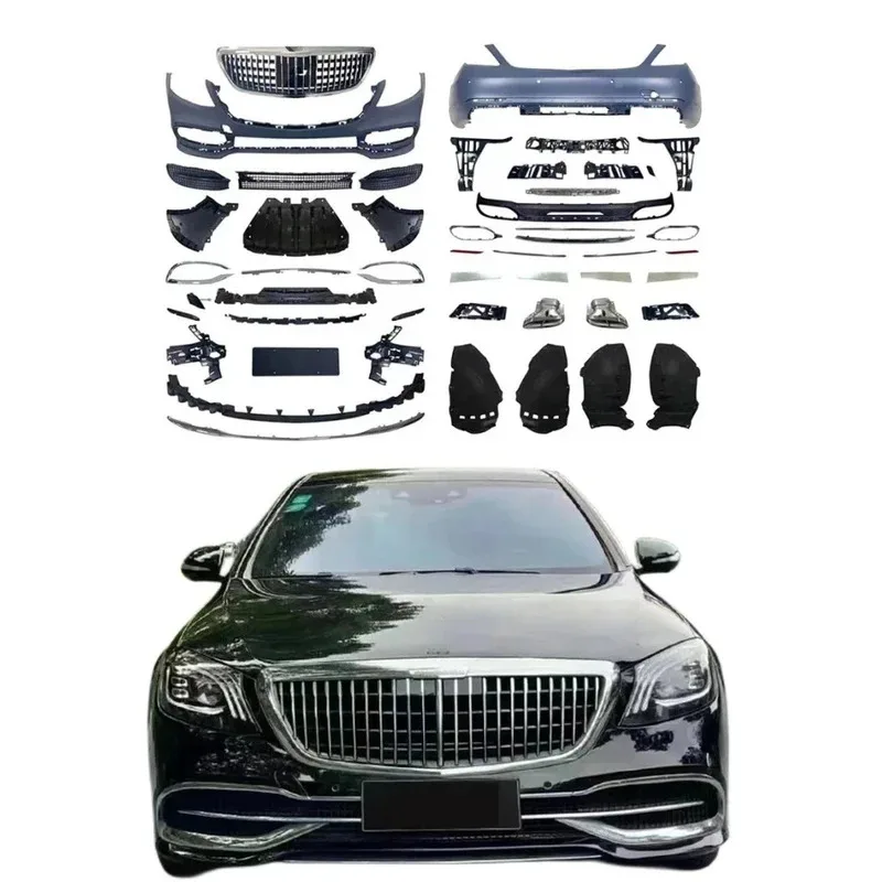 

Bodykit для S-Class Encircling W222, модифицированная передняя панель, средняя сетка, окружающая задняя губа, хвостовая горловина, светильник
