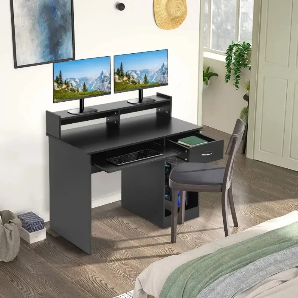 Office Desk, Computer Desk with Drawers Keyboard Tray 43\