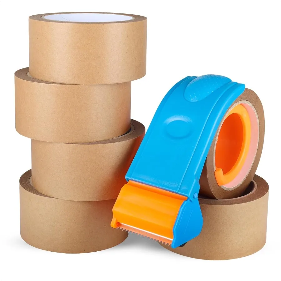 

GEYYANG Kraft Paper Packing Tape High gth Brown Packing Tape for Packing Shipping Moving Sealing and Marking 6 Rolls Kraft Tape