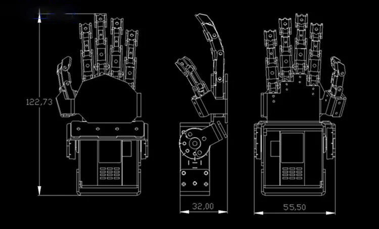 Mini Bionic Hand Humanoiden Roboter Arm Roboter Hand Fünf Finger Klaue Kralle Für Metall Manipulator Arm Greifer Smart DIY Zubehör – Detail 1