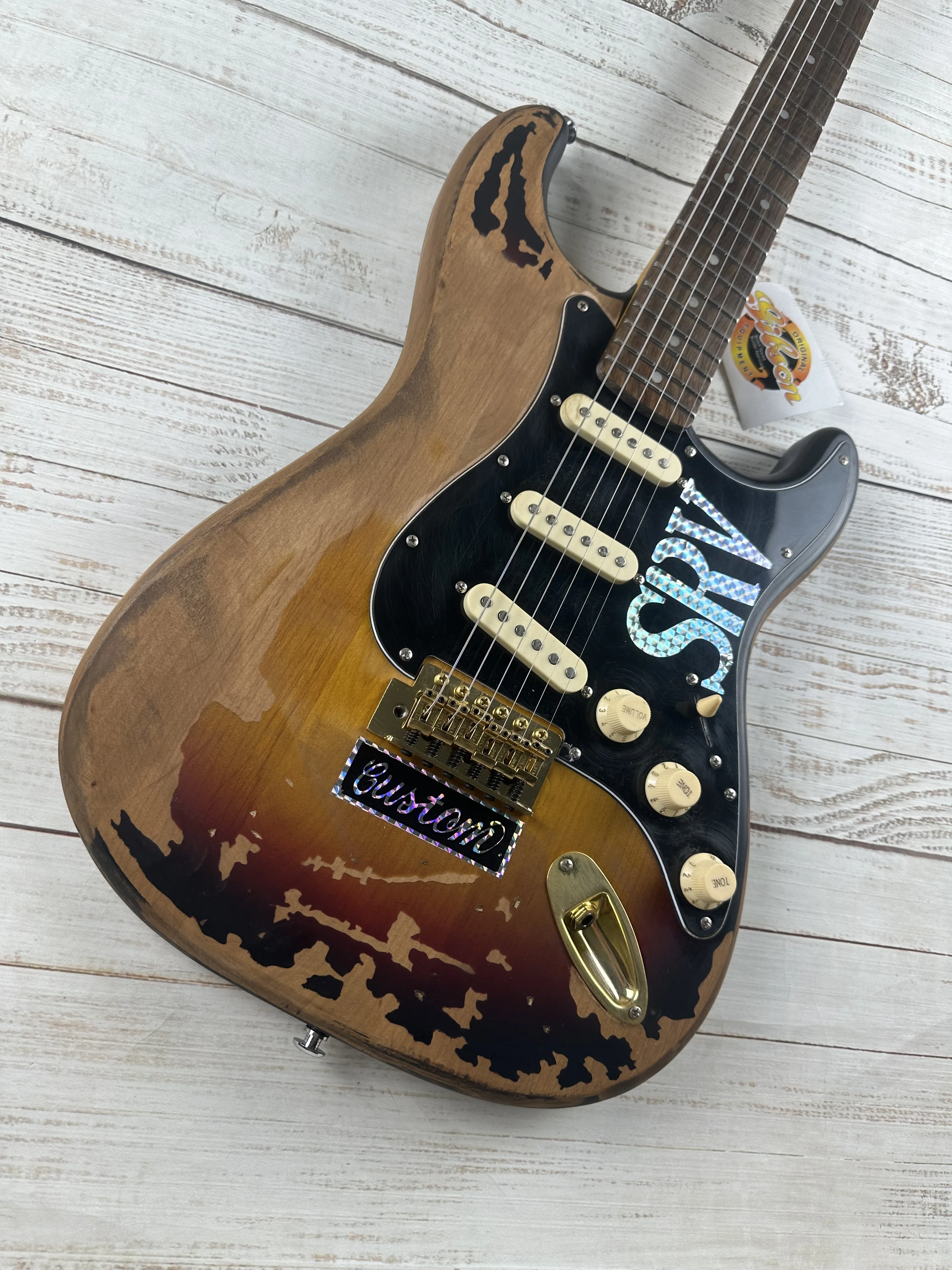 Made old electric guitar, imported alder body, gold accessories, handwritten signature, in stock, lightning free shipping