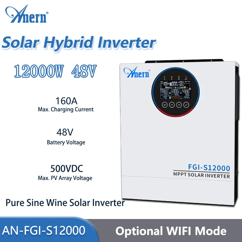 12KW 6.5KW 5KW Hybrid Solar Inverter 24V 48V With 120A 160A MPPT Charge Controller 220V 230V 240V with WIFI