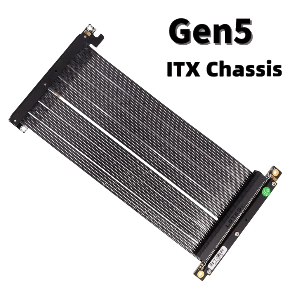 

Upgraded PCIE 5.0 GEN5 X16 Dual Reverse Graphics Card Extender Cable High-Speed Lossless Riser for ITX A4 Chassis PC GPU Chassis