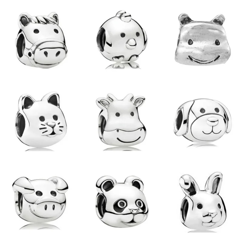 Luxury Silver Plated Elephant Alloy Animal Series Koala Charm Beads For Pandora DIY Bracelet Necklace Jewelry Accessories Gifts