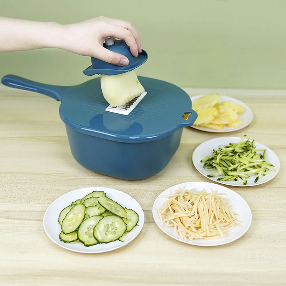 1Pcs Vegetable Chopper Kitchen Tool Dark Blue for Slicing Grating Cutting Food Dicer Vegetable Slicer Manual