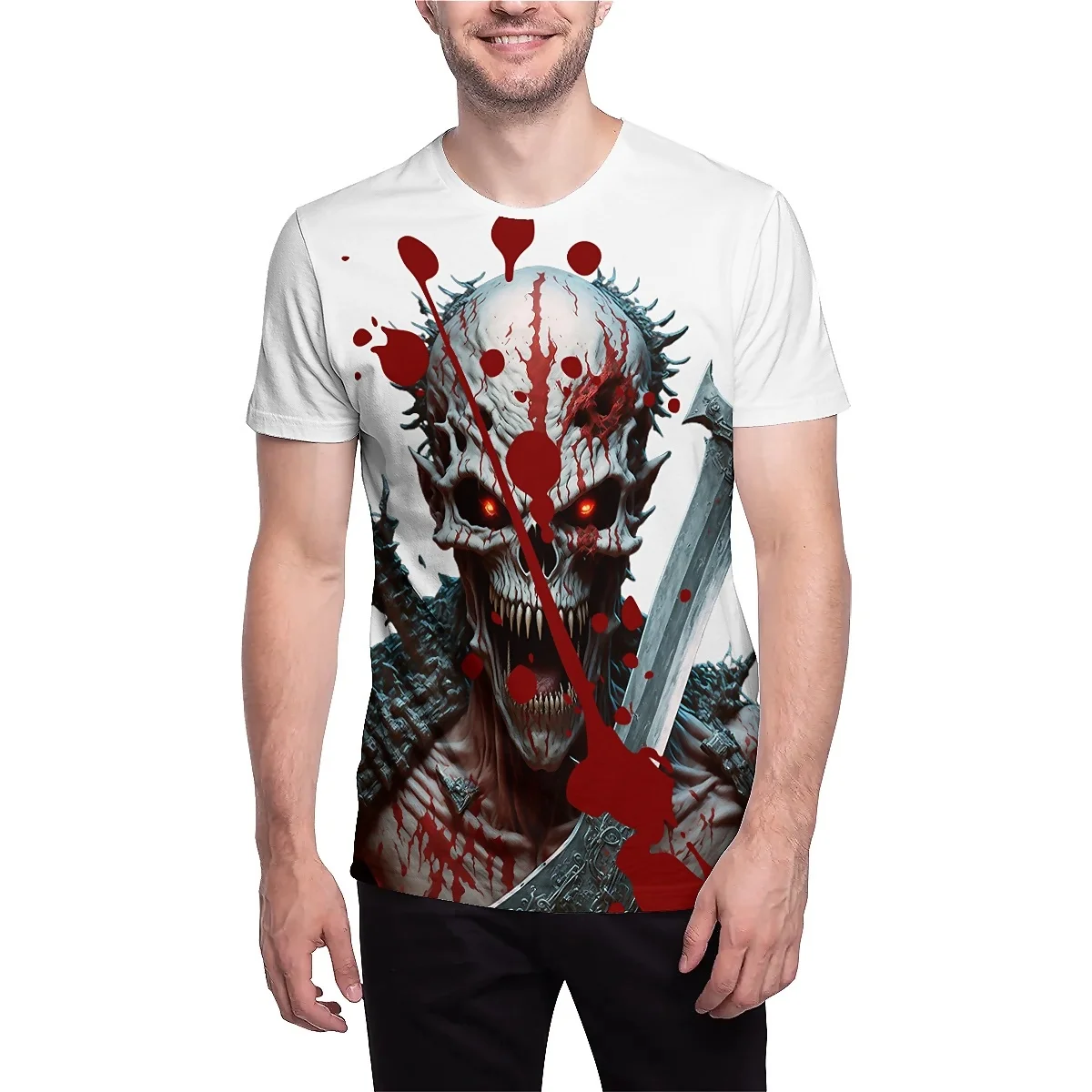 LIASOSO Classic Horror Series: Vampire 3D Print T-Shirt | Spooky Bloodsucker Design | Unisex, Perfect for Halloween Parties