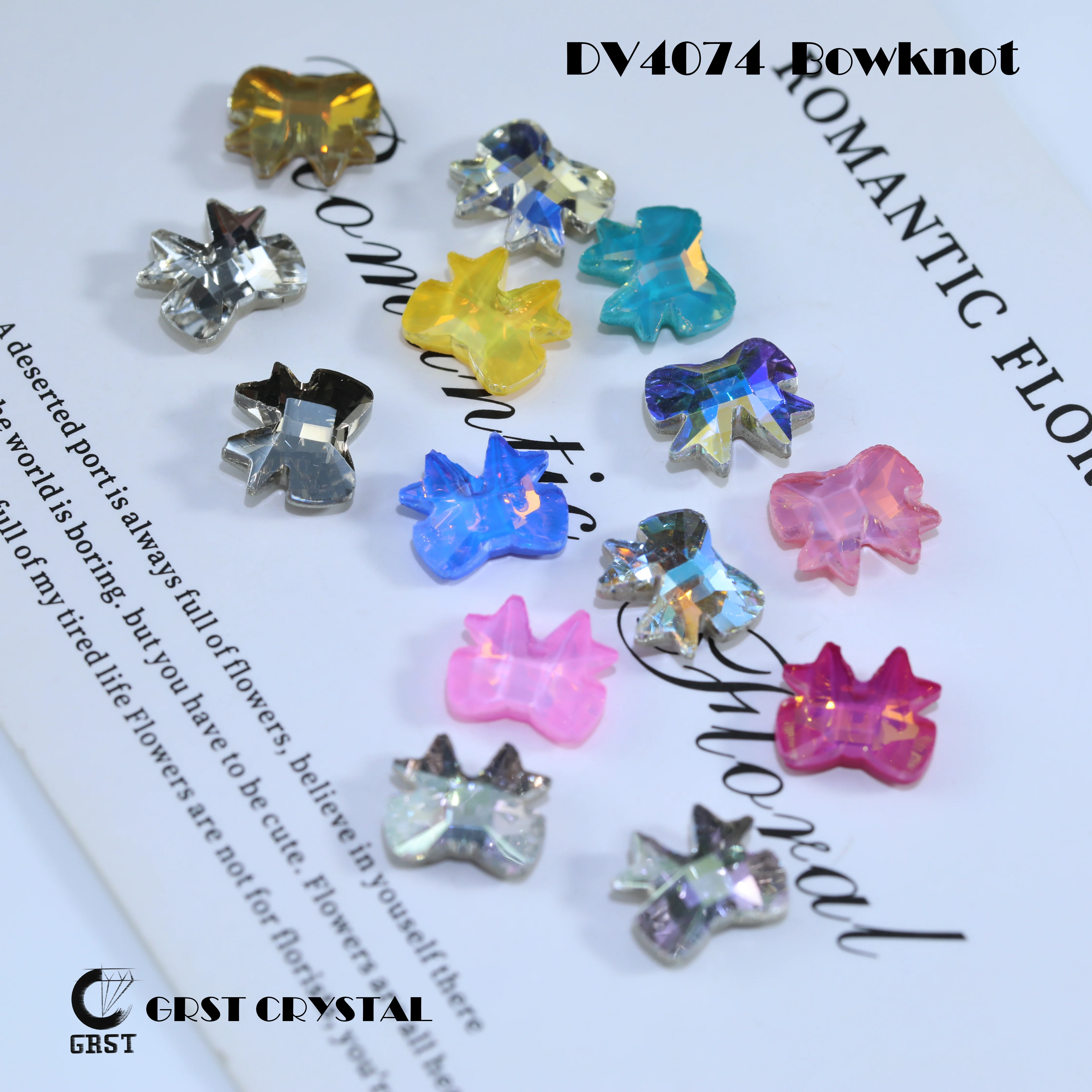 Schleifenförmige A-Punkt-Rückseite Krallensteine Glänzende Kristall-Verzierssteine DIY-Zubehör für Haarschmuck, Nagelkunst, Taschen, Hochzeitskleider – Detail 1