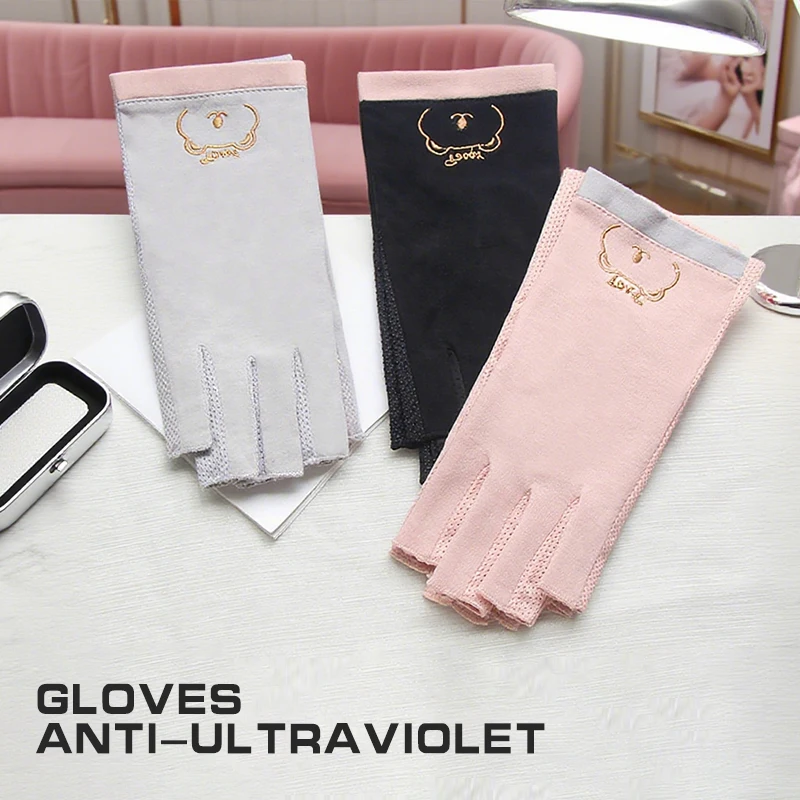 Fingerless Manicure Nail Art Tools LED Lamp Nails Dryer Radiation Hand 1 Pair Anti UV Nail Gloves UV Gel Shield Glove