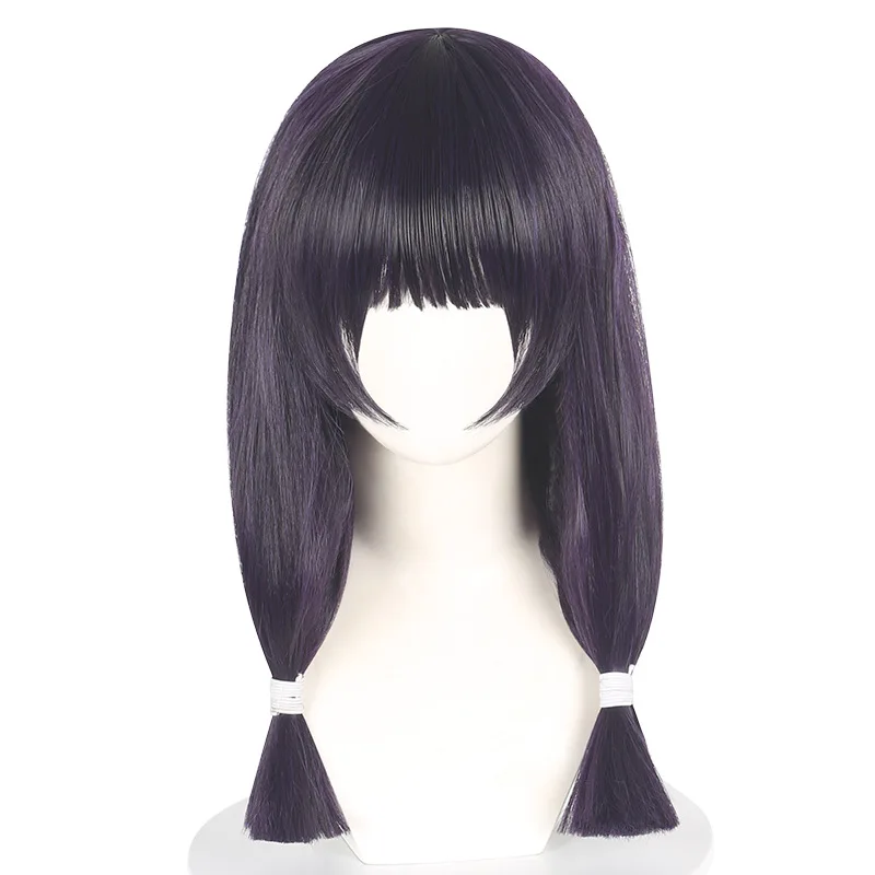 Jujutsu Kaisen: Cosplay van Anzai Kageki met halflang haar, donkerpaarse dubbele staarten en realistische hoofdhuidsimulatie.