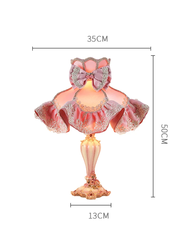 Modern Pink Princess Table Lamps for Bedroom Living Room Decor Romantic Atmosphere Night Stand Lamp Bedside Desk Light Fixtures