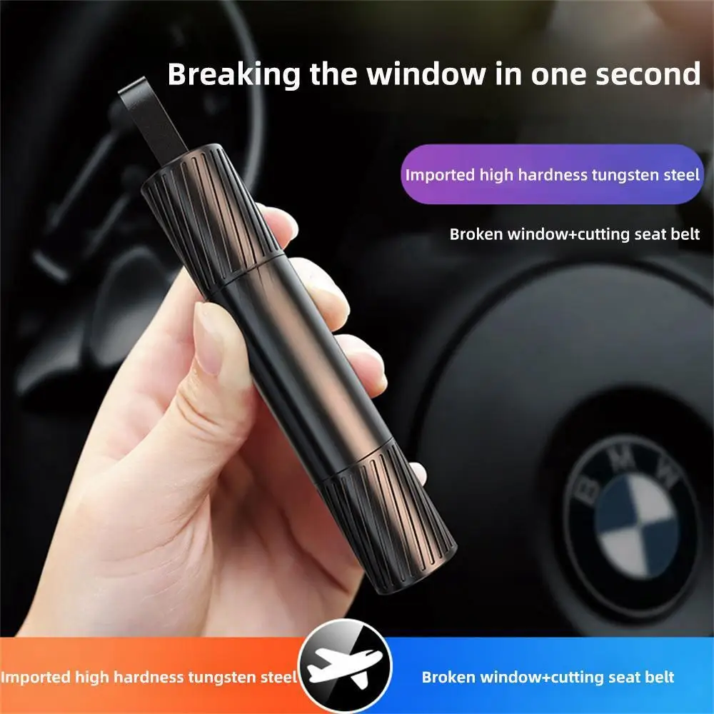 2 In 1 Car Safety Hammer Emergency Glass Breaker Cut The Seat Belt High Hardness Tungsten Steel Rescue Tool Auto Accessories