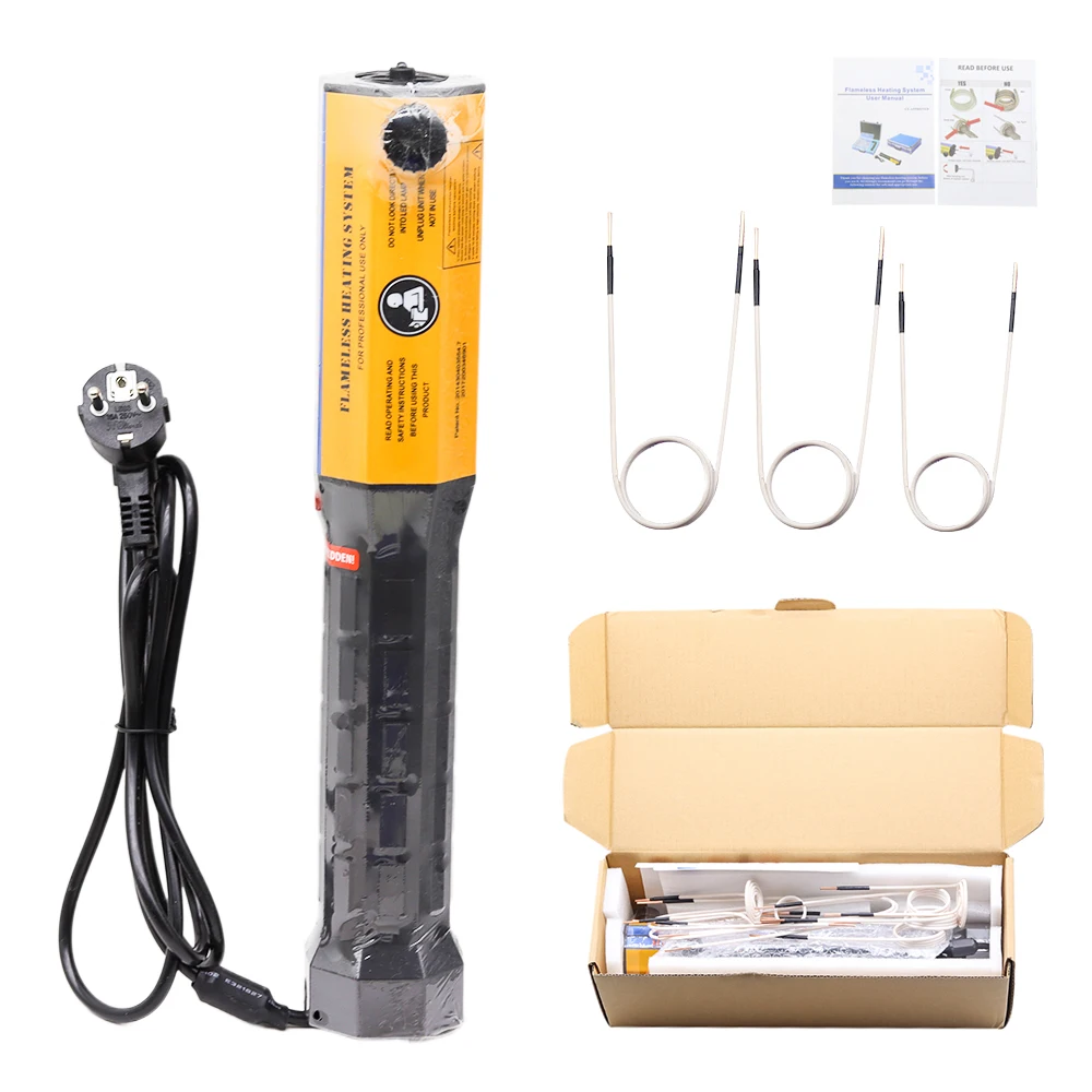 110V 220V Automotive 1000W Flameless Heat Induction Heating Machine 3 Coils Car Repair Tool 1000W Magnetic Induction Heater Kit
