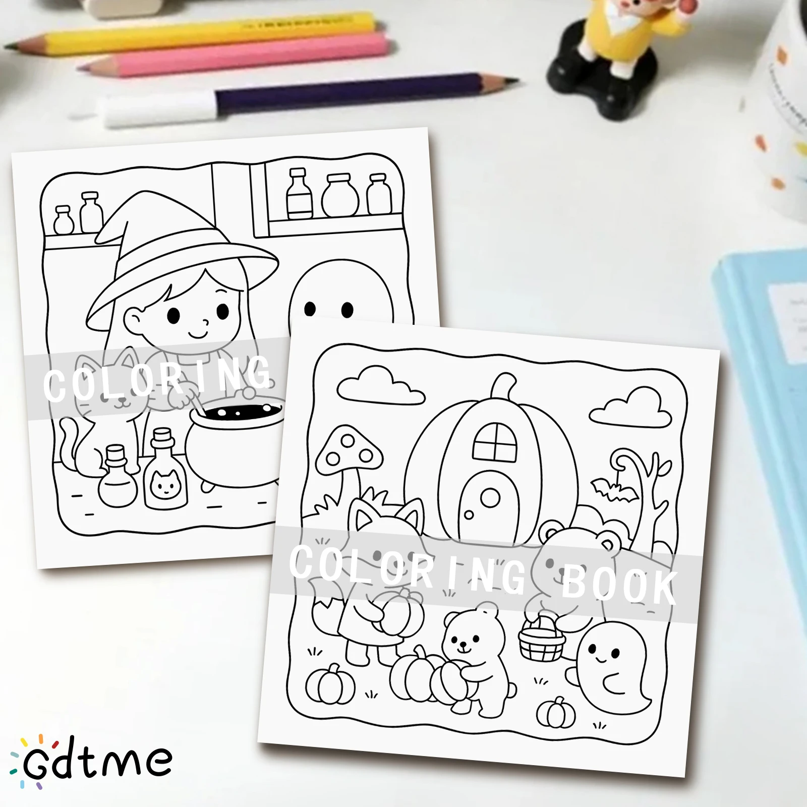 SPOOKY BOO Coloring Book For Adults And Teens Featuring Cute Cozy Daily Activities For Relaxation (Cozy Spaces Coloring)