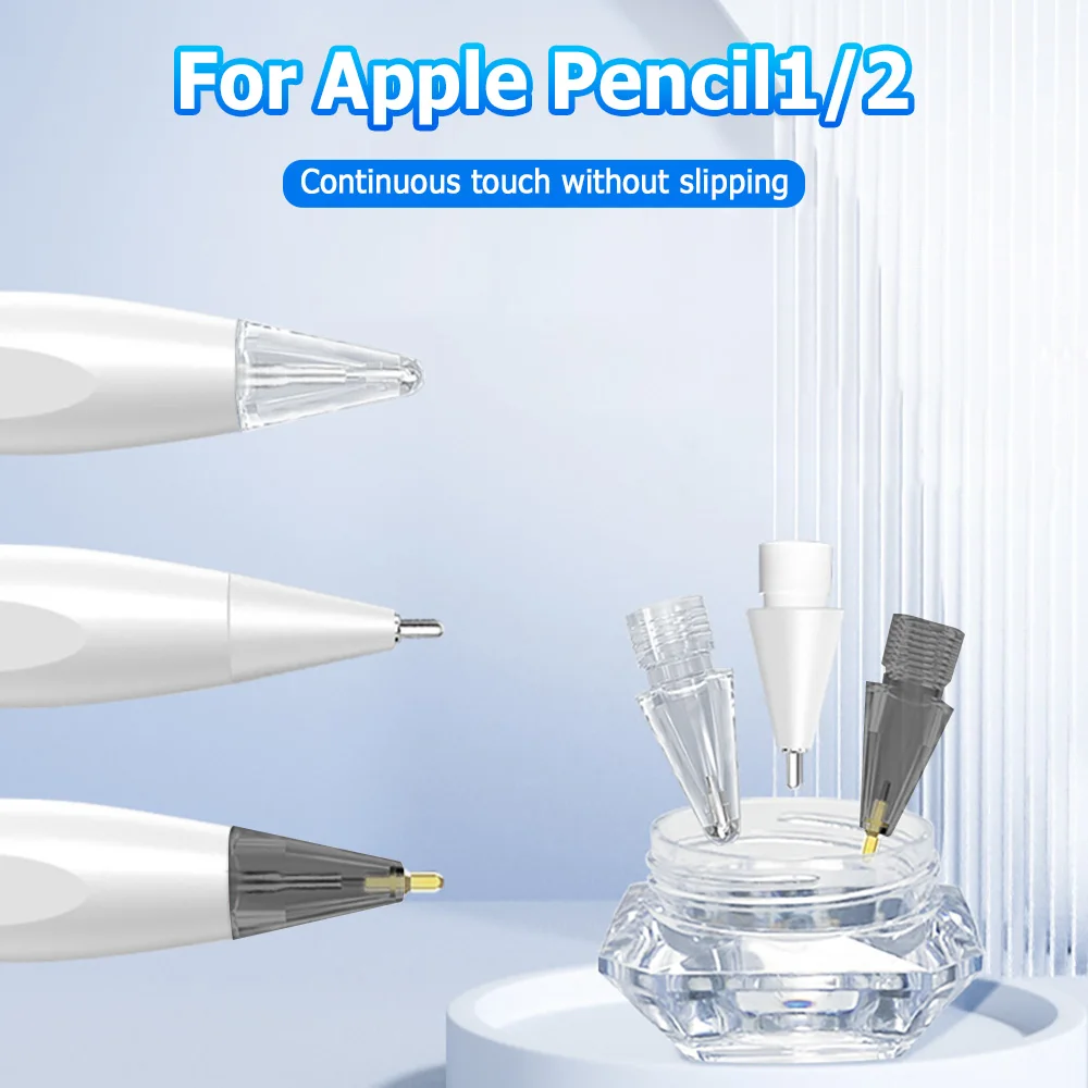 Screw Replacement Nibs For Apple Pencil 1st 2nd Gen Metal Tip No Disconnection Wear Resistant Pen Tip For iPad Drawing Writing