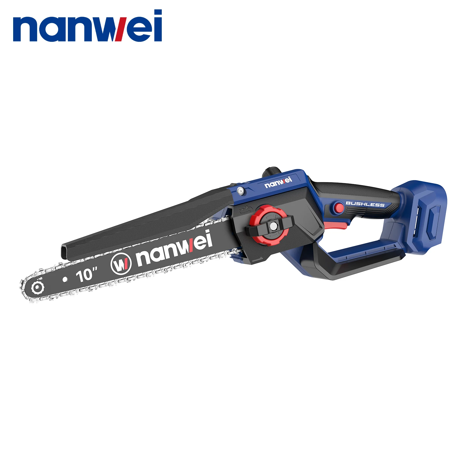 Nanwei 20V Brushless Industrial Electric Chain Saw DIY Set For 10\'\' Electric Woodworking Tool lumbering
