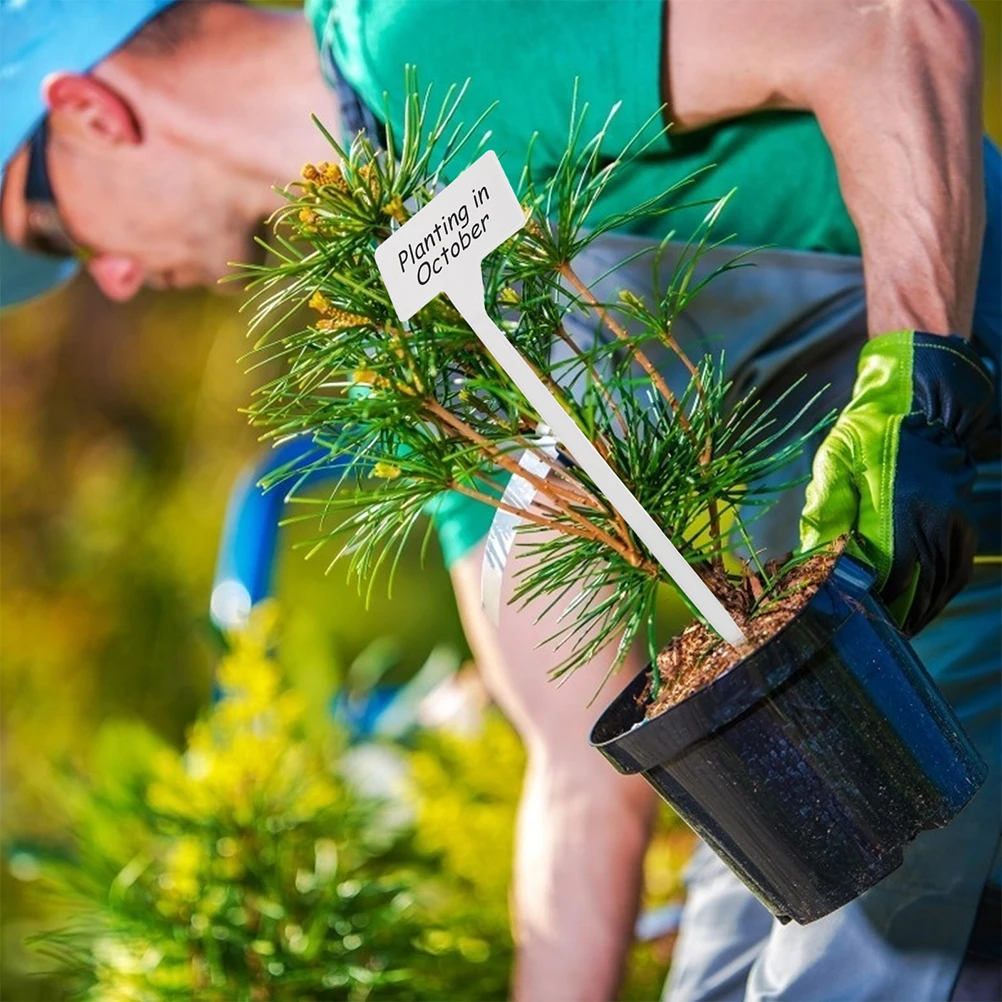 

25Pcs Plastic Plant Labels Gardening Markers Inclined Design Garden Inserted Signs for Nursery Plant Label Garden Label