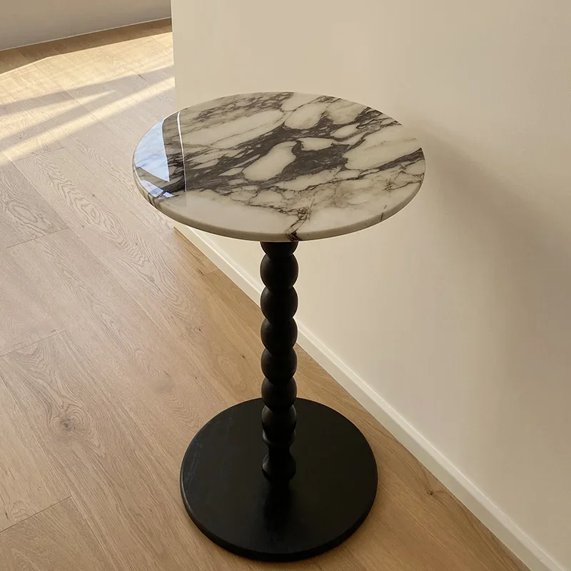 D 40CM x H 50CM Wholesale Customized Natural Italian Luxury Marble Stone Calacatta Viola Violet Coffee Side Table