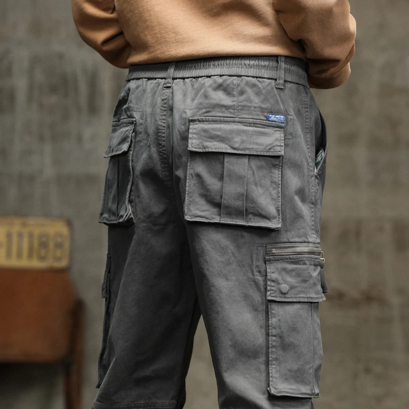 جديد الخريف سراويل تقليدية للرجال جيوب كبيرة فضفاضة تناسب ملابس العمل المريحة السراويل ماجيك الشريط مكبل فضفاض حجم متنوعة #3