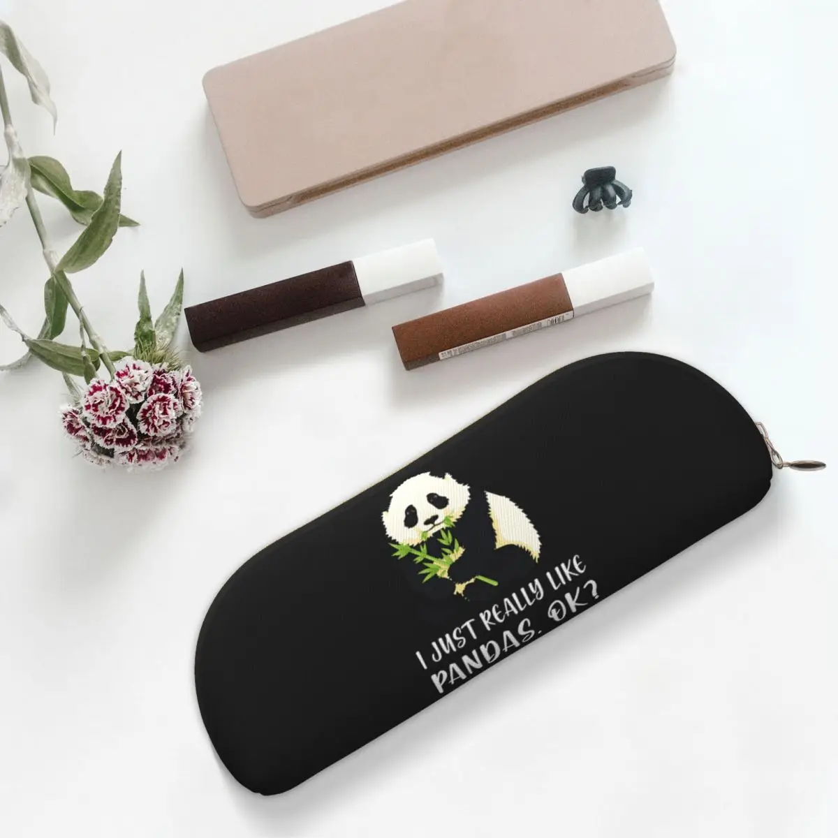 

I Just Really Like Pandas, OK Pencil Cases Pencil Pouch Storage Stationery Supplies Large Capacity Pen Box Pencil Bag Boy Girl
