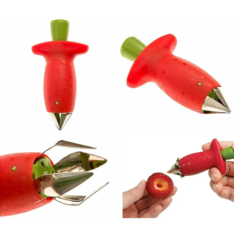 Metal Plastic Fruit Leaf Remover Tomato Stalks Strawberry Knife Stem Remover Gadget Kitchen Cooking Tool Hot