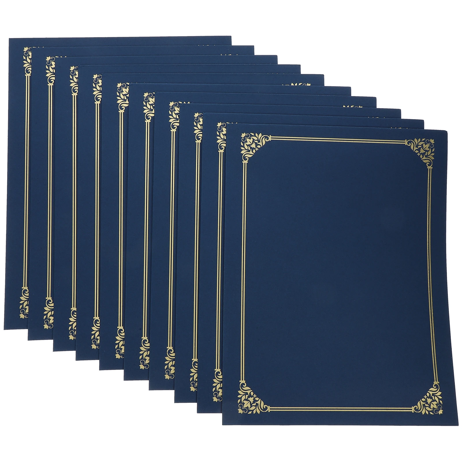 

10pcs Certificate Cover 12.5x9.8 Inch Gold Foil Border for Diplomas Awards Graduation Document Holders Envelopes