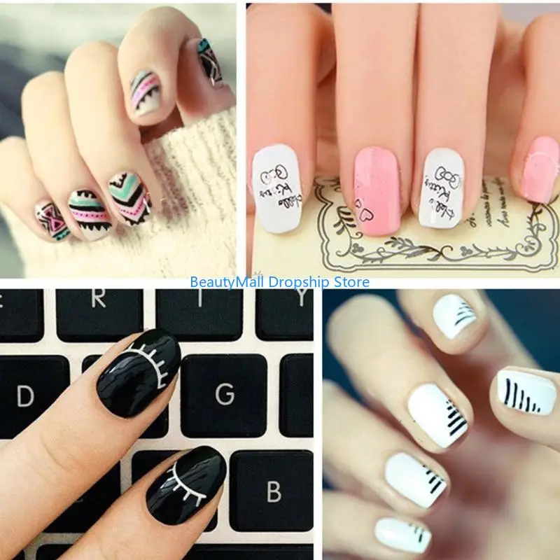 40JD 3 PCs Nails Liner Brushes Detalhes Pincéis unhas pintando pincéis arte