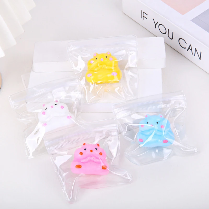 10Pcs/bag Creative Transparent Hamster Soft Pinch Stress Relief Toys Mini Animal Doll Pendant Squeeze Toy Children Birthday Gift