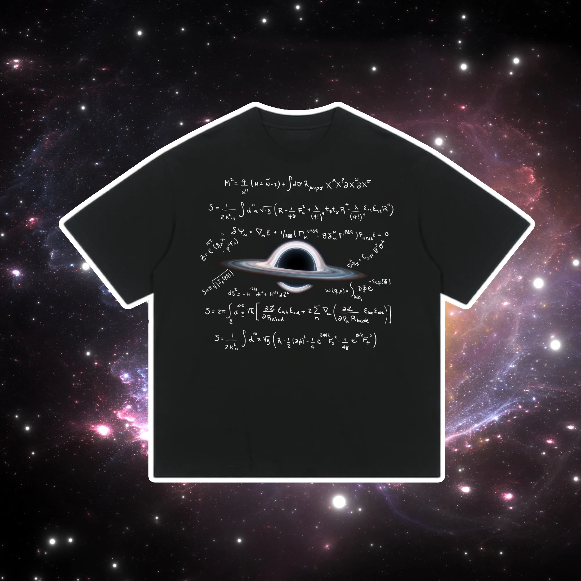 Black Hole Theory Cotton T-Shirt Unisex Loose Fit Short Sleeve Printed Physics Academic Casual Comfortable Breathable Summer Tee
