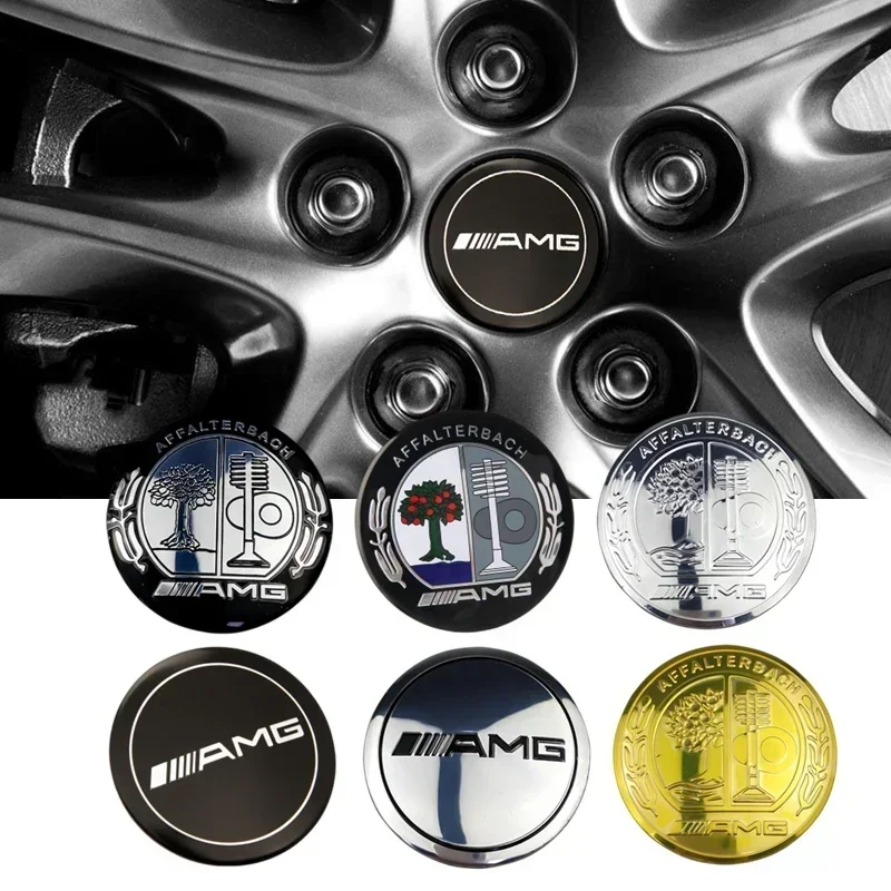 4Pcs 56mm Outer Diameter for Mercedes Benz Car Wheel Hub Sticker AMG W203 W204 W205 W209 W210 W211 W212 W176 W166 Rim Decoration view 3