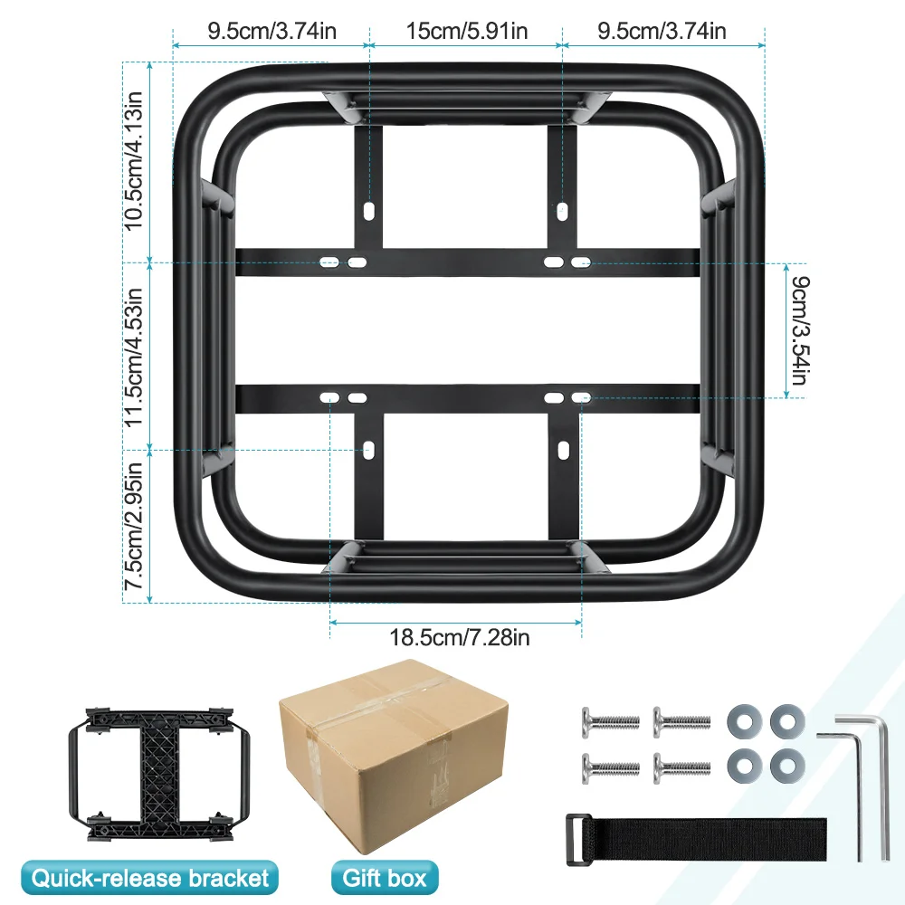 Achterfietsmand Fietsbagagerek Tas Quick ReleaseFron E-Bike Mand Fietsmanden Achterdrager voor OutdoorTravel Shopping