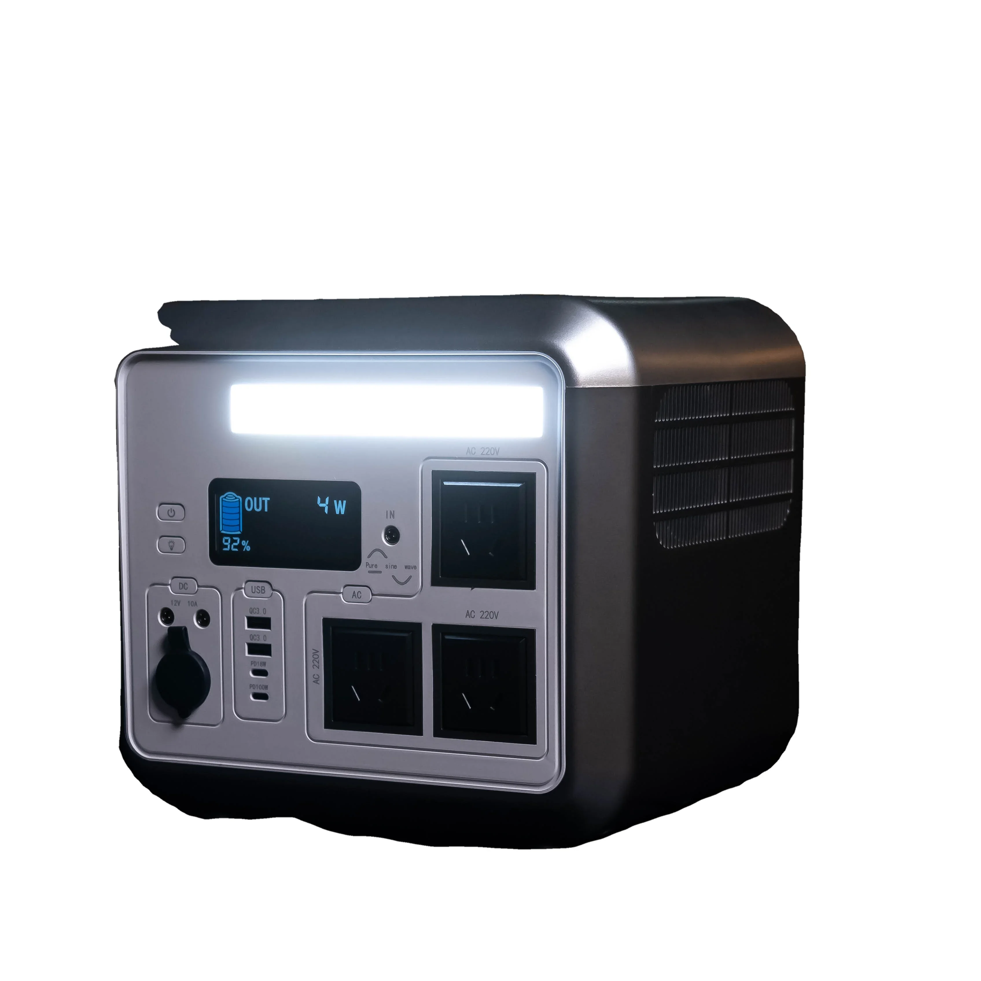 Portable power power station high capacity 1000W solar outdoor camping Uninterruptible Power Supply (UPS)