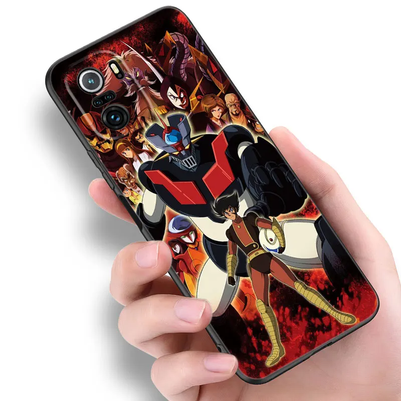 Anime Mazinger Z Black Silicone Phone Case For Xiaomi POCO X3 X4 NFC F5 M3 M4 M6 X5 X6 Pro F3 F4 GT 5G C55 C65 M5