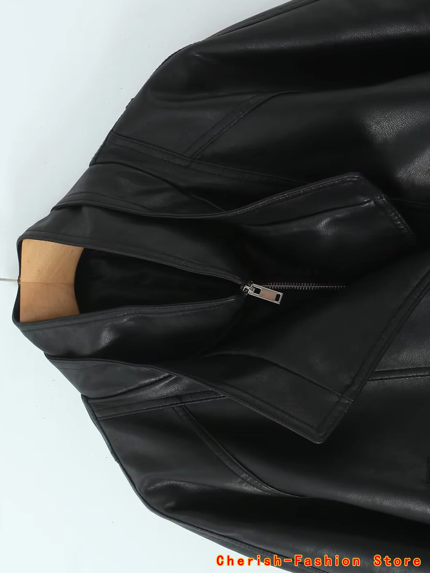 Streetwear Women Retro Loose Short Pu Faux Leather Jacket Spring Autumn Female Zipper Coat Vintage Moto Biker Outwear 2025 New