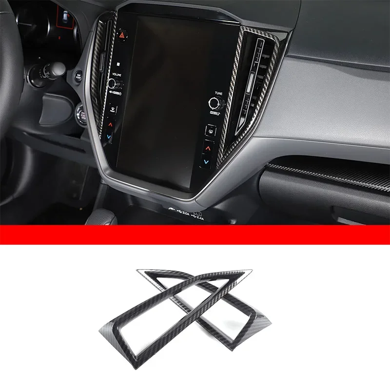 

For Subaru Crosstrek 2022+ Car Center Control Air Outlet Decorative Frame ABS Carbon Fiber Pattern Interior Accessories