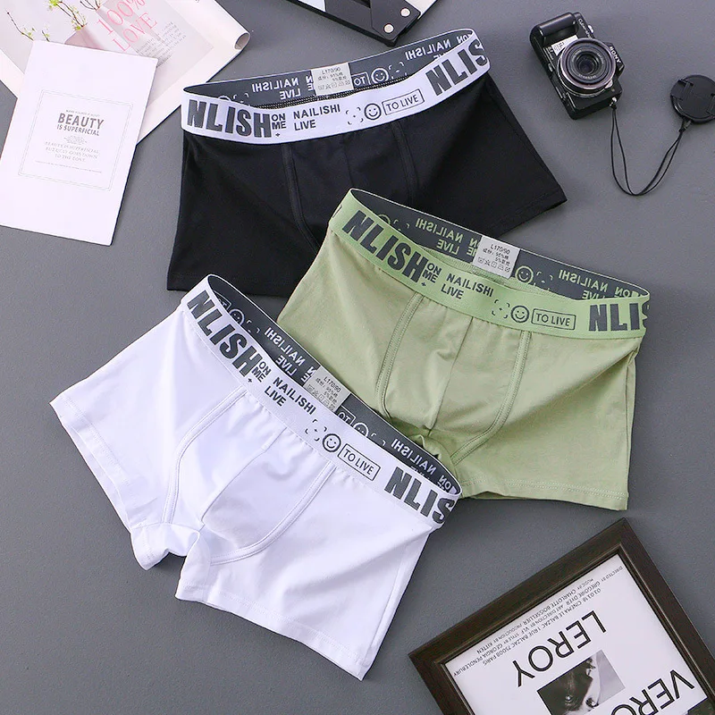 [Bloom the love] Brand Solid 3pcs Boxer Men Underwear Cotton New Boxershort Mens Boxers Man Cuecas Masculina Size M-3XL nl-112