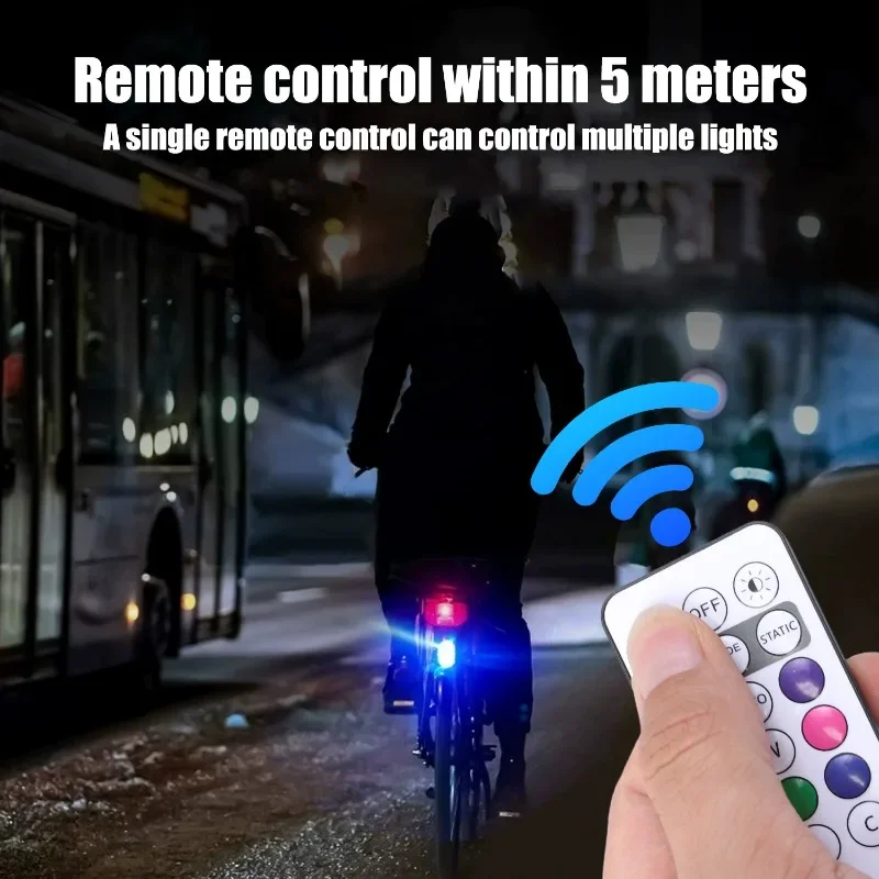 Wireless Remote Control Strobe Lights USB Charging Transparent Shell Magic Tape Fixation Car Motorcycle Flashing Warning Light