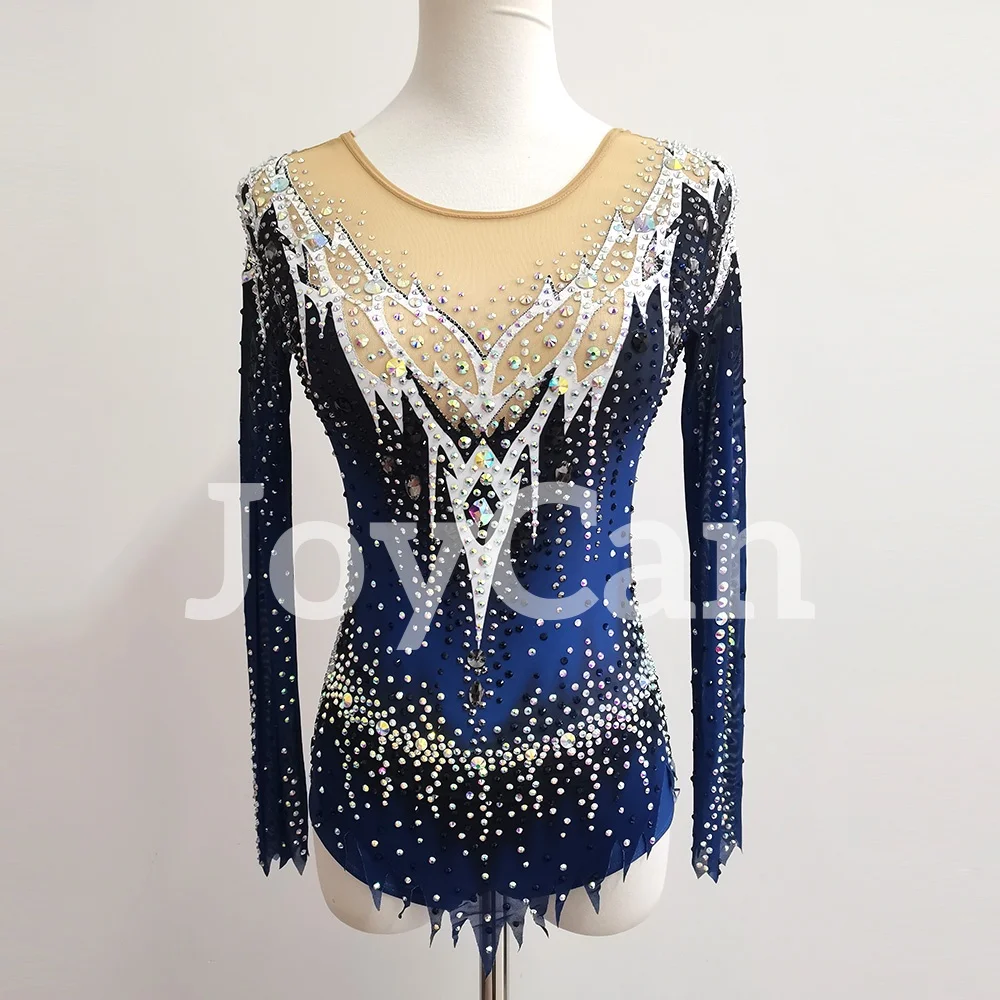 JoyCan Rhythmic Gymnastics Leotard for Competition Girls Spandex Quality Stones Girls Women Dance Wear Customized BD3434