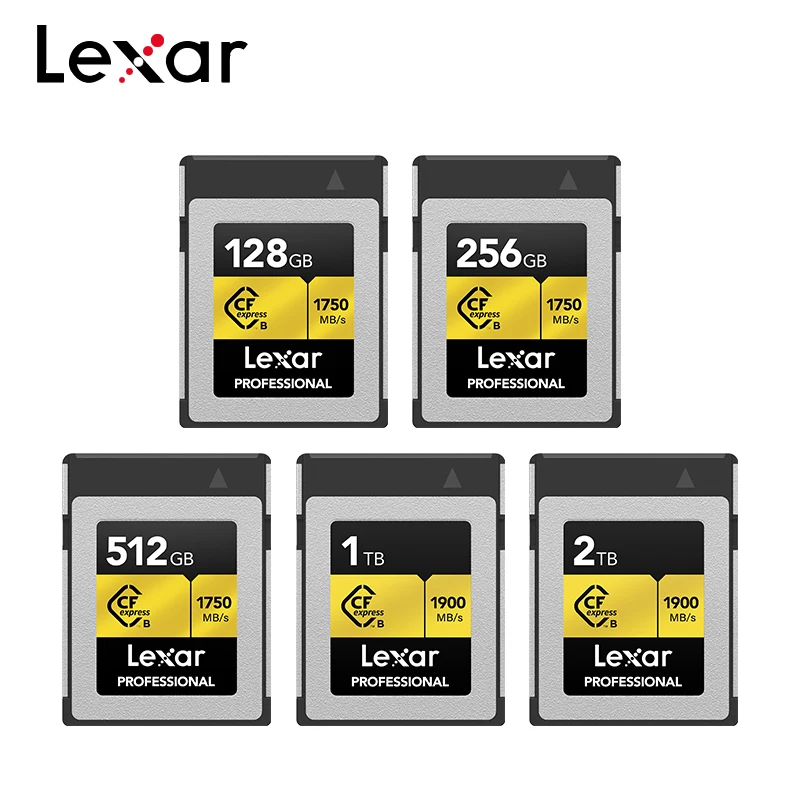 Lexar Professional CFexpress Type B Card GOLD Series CFE-B Memory Card 128GB 256GB 512GB 1TB 2TB RAW 8K Video Camera CF Card