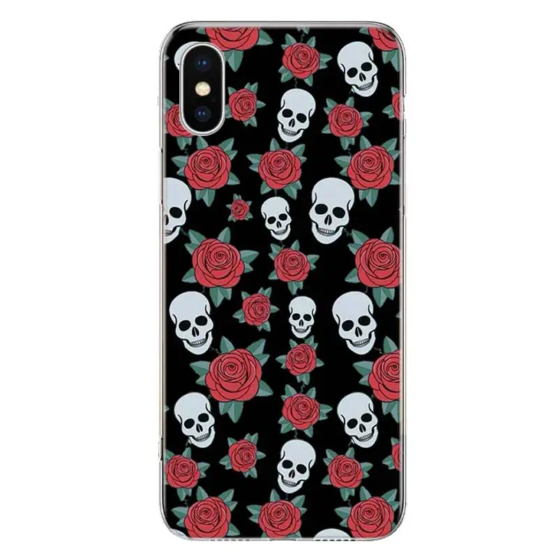 Floral Sugar Skull Phone Case For Apple iphone 16 15 14 13 12 11 Pro Max SE X XS XR 7 + 8 Plus Print Soft Cover Fundas 15 + 14 1