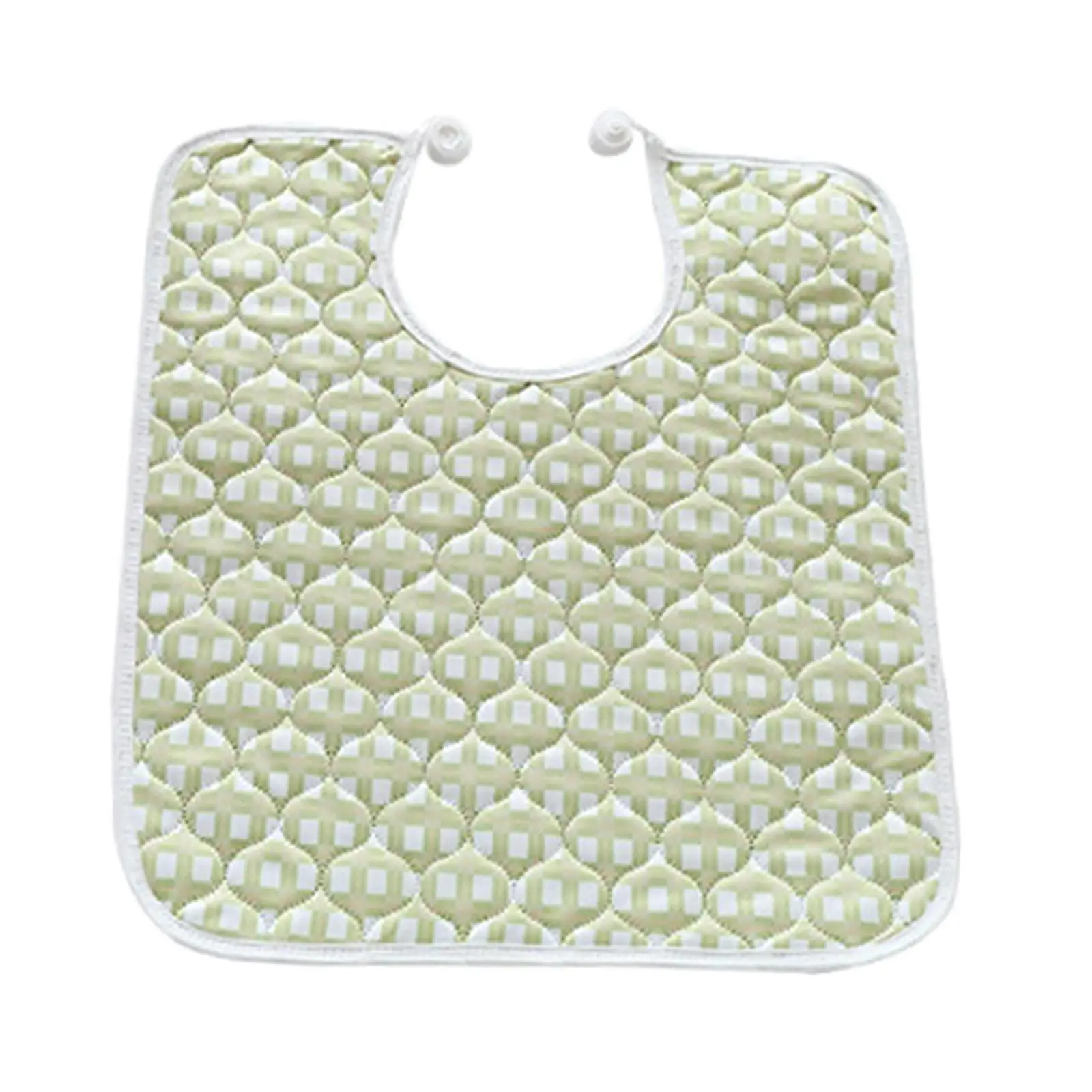 Adult Bib Waterproof Washable Meal Protector Polyester Cotton Short Apron for Disability Elderly Dining Aid