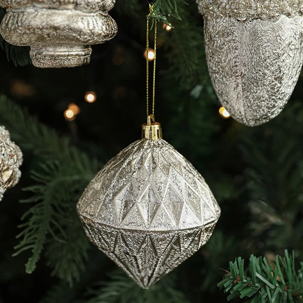 

Light Gold Christmas Balls Pendants Pinecone Shatterproof Xmas Tree Hanging Pendants Plastic Merry Christmas Decor Wedding Party