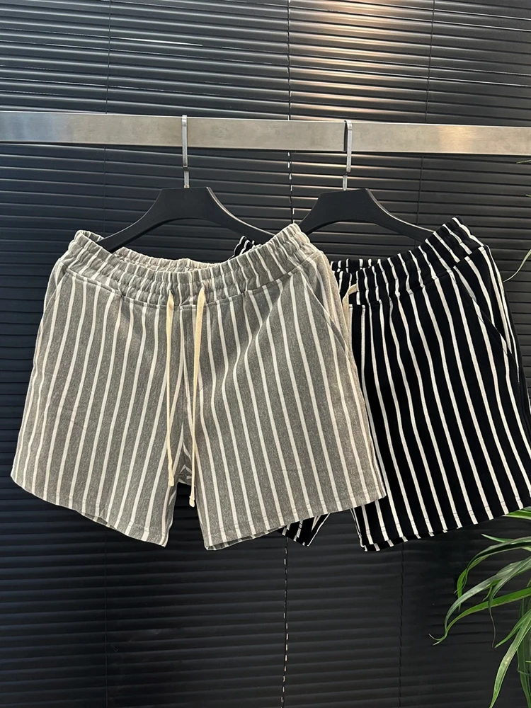 

Новые летние мужские полукапроновые шорты в полоску, повседневные, спортивные, домашние, комфортные, ультракороткие, из 3 частей, для бега