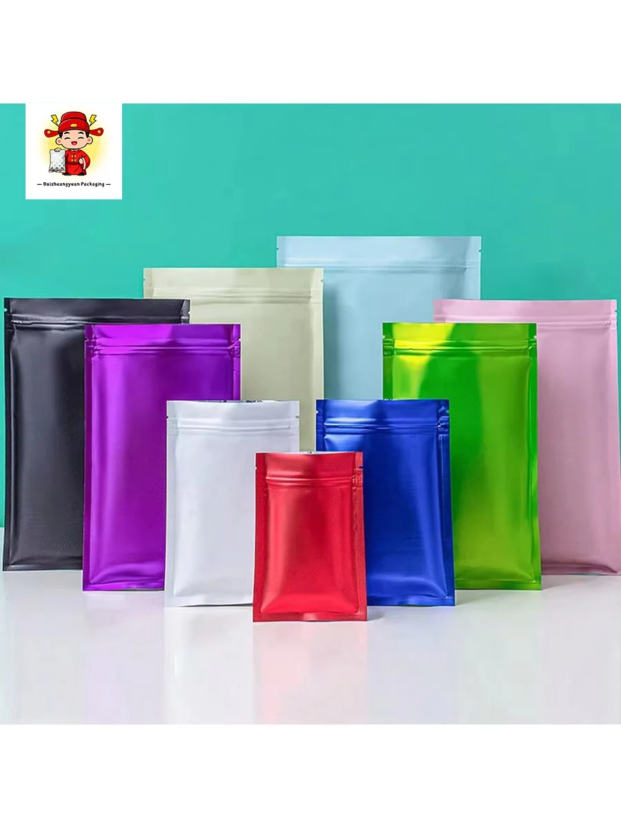 100 sacs Ziploc mats colorés refermables pour le stockage des aliments, des bonbons, des biscuits, des cosmétiques, des bijoux, emballage cadeau pour la Saint-Valentin