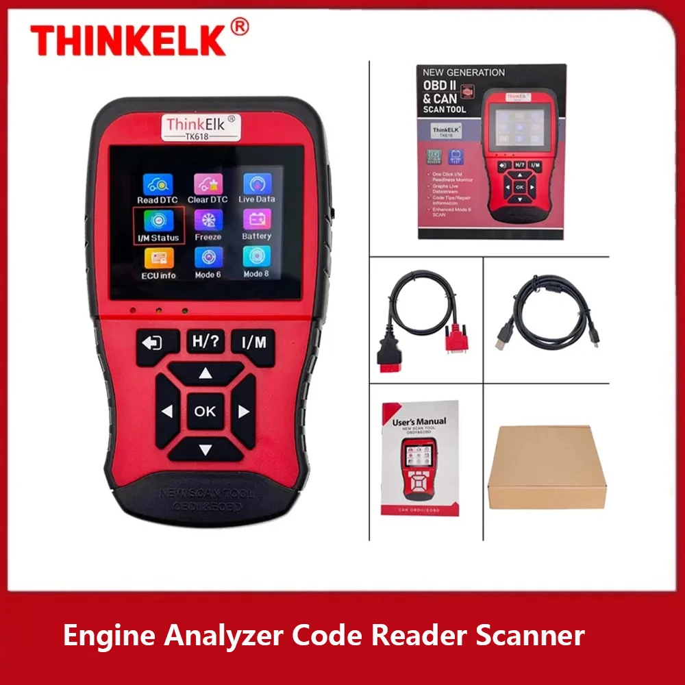 

THINKELK TK618 OBD2 Scanner Tools Check Engine Code Reader Automotive Code Reader Battery Freeze Fram