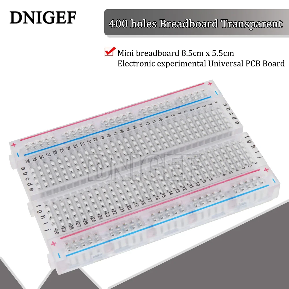 Mini breadboard 8.5cm x 5.5cm 400 holes Transparent DIY Electronic experimental Universal PCB Board