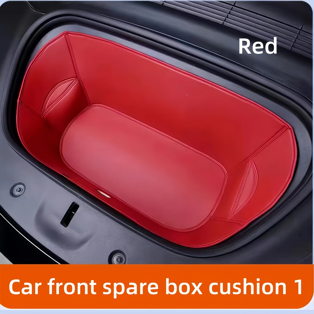 Red car front trunk lower mats car trunk lower mats Interior decoration of cars MODEL-Y3-3-Red