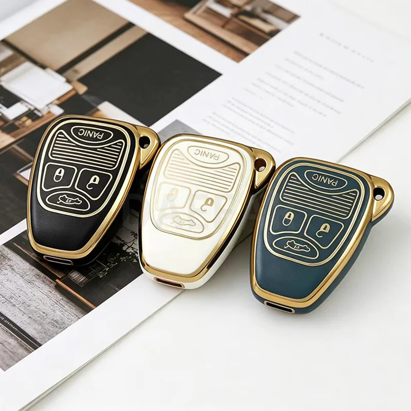 TPU Fernbedienung 4-Tasten Autoschlüsselgehäuse für Chrysler Sebring Durango Dakota Caliber Charger Avenger RAM Nitro Magnum für Jeep Dodge